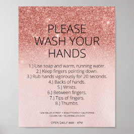 Covid Health Safety Ro Guld Hair Salon Poster