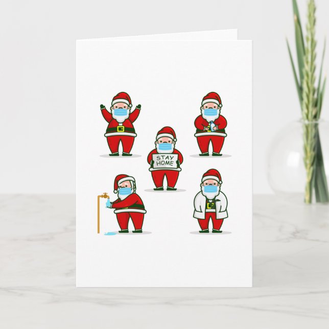 covid jul ansiktsmask doktor tomte inbjudan (Framsida)