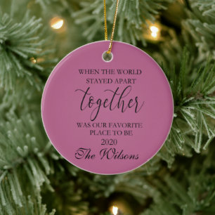 Covid jul Ornaments-Karantinens julmöte Julgransprydnad Keramik