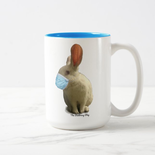 COVID Mask Bunny Mugg - Blå (Höger)