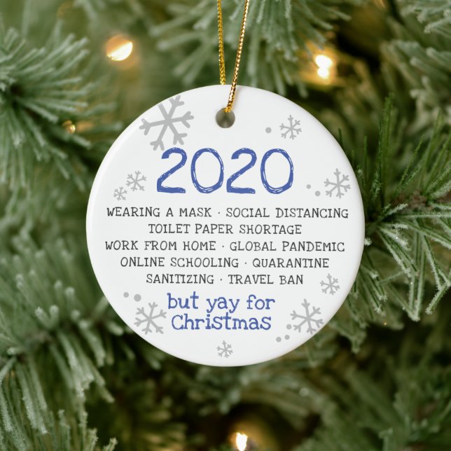COVID-pandemi isolering maskanvändning 2020 Julgransprydnad Keramik (Träd)