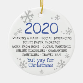 COVID Pandemiisoleringsmask under 2020 Julgransprydnad Keramik