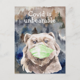 Covid Quarantine Pandemic Bear-minnesstund Vykort