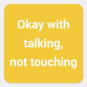 Covid Social Avstånd Färg-kodad Gult Fyrkantigt Klistermärke