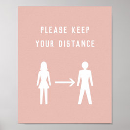 Covid Social Avstånd minimalistisk förändring i Fä Poster