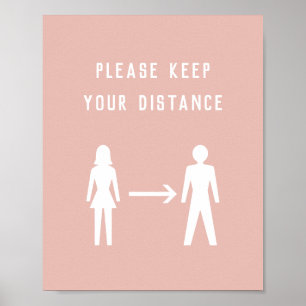 Covid Social Avstånd minimalistisk förändring i Fä Poster
