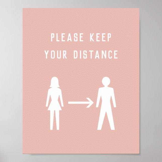 Covid Social Avstånd minimalistisk förändring i Fä Poster (Framsidan)