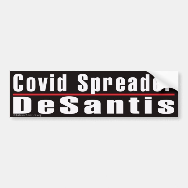 'Covid Spreader Desantis' Bumper Sticker Bildekal (Framsidan)