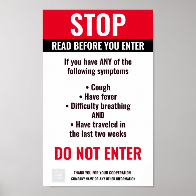 COVID STOP - Poster FÖRETAG (Framsidan)