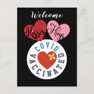Covid Vaccinerad Välkommen Kisses Hugs Valentine Helg Vykort