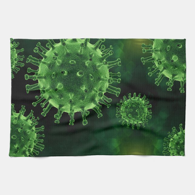 Covid Virus Pathogen-infektion Kökshandduk (Horisontell)