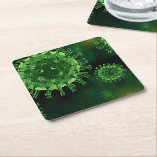 Covid Virus Pathogen-infektion Underlägg Papper Kvadrat