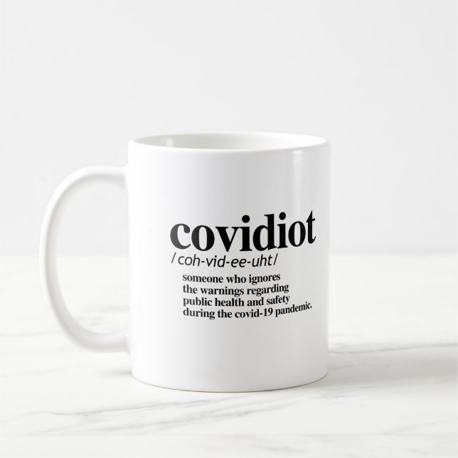Covidiot Definition Kaffemugg (Vänster)