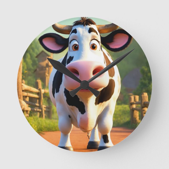 Cow-abunga Rund Klocka (Framsida)