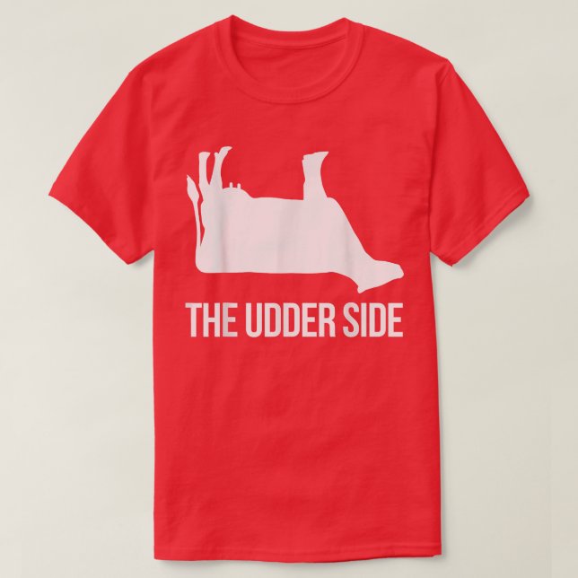 Cow Älskare Cattle Farmer Udder Side Pun Cow T Shirt (Design framsida)