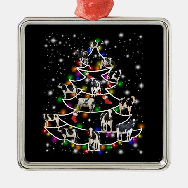 Cow Älskare | Funny Cow Julgran Ornaments Julgransprydnad Metall (Framsidan)
