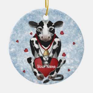 Cow Älskare Julgransprydnad Keramik