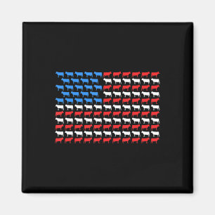 Cow American Flagga 2 juli 4: Farmer Cattle USA He Magnet