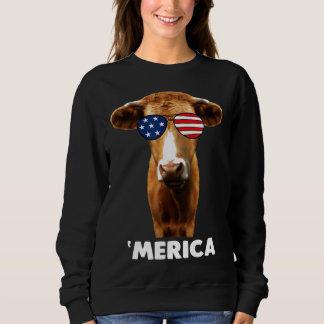 Cow American Flagga Usa Patriotic Cow T Shirt