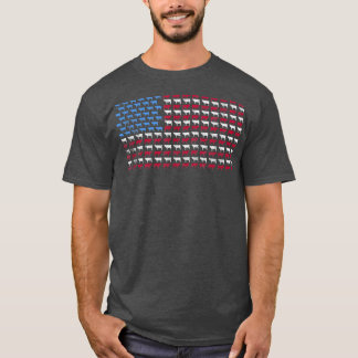 Cow American USA Flag Patriotic Farmer Cow Lover D T Shirt