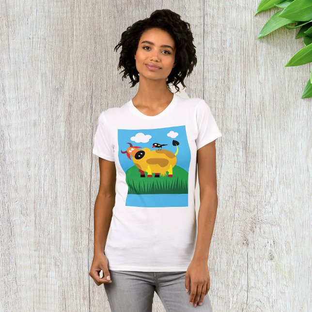 Cow and Blackbird Womens T-Shirt (Skapare uppladdad)