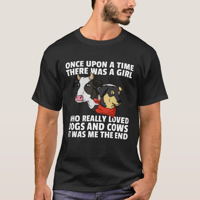 Cow And Dog   For A Farmer T Shirt (Framsida)