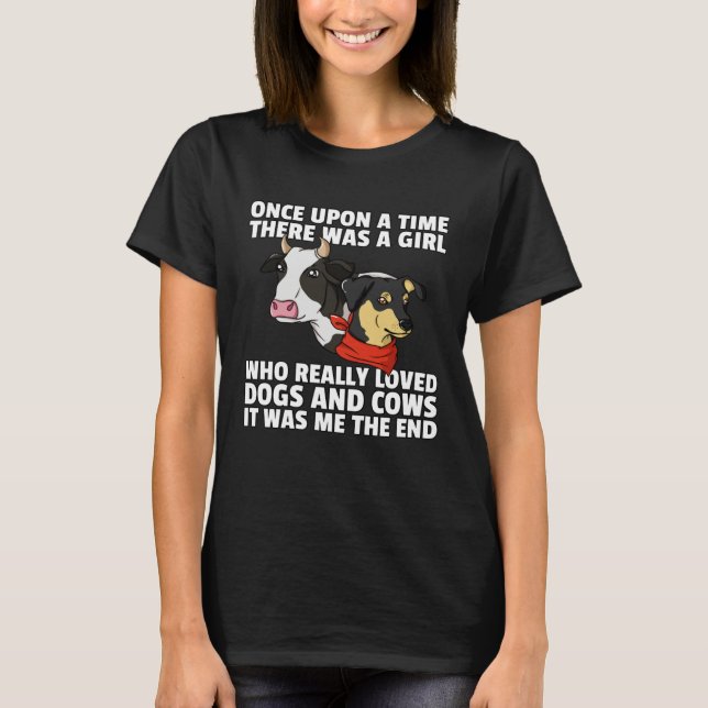 Cow And Dog   For A Farmer T Shirt (Framsida)