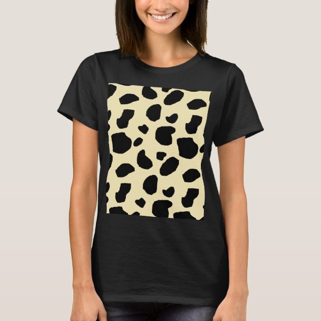 Cow Animal Skin Colour Pattern Design  T Shirt (Framsida)