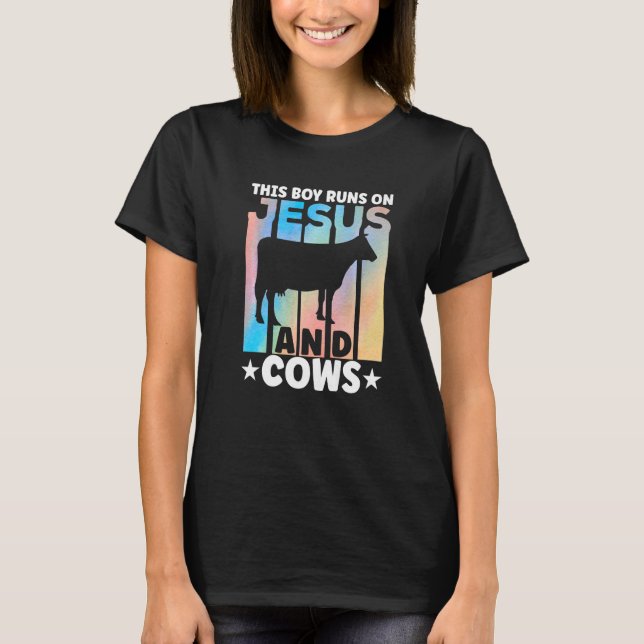 Cow Apparel Farmer Cows Lover for Boys Premium T Shirt (Framsida)