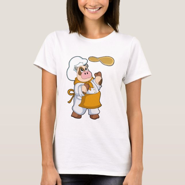 Cow as Cook with Dough T Shirt (Framsida)