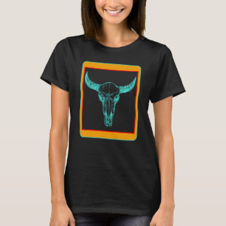 Cow Aztec Cow Skull Turqoise Cow Fan  Farm Animal T Shirt
