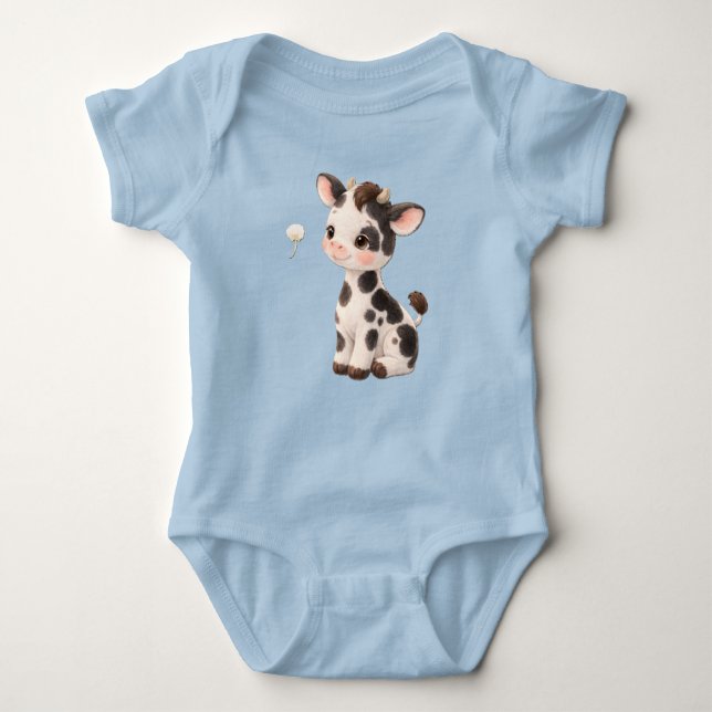 Cow Baby Bodysuit – Cute Spotted Farm Animal T Shirt (Framsida)