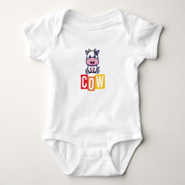 Cow Baby Jersey Bodykostym T Shirt (Framsida)