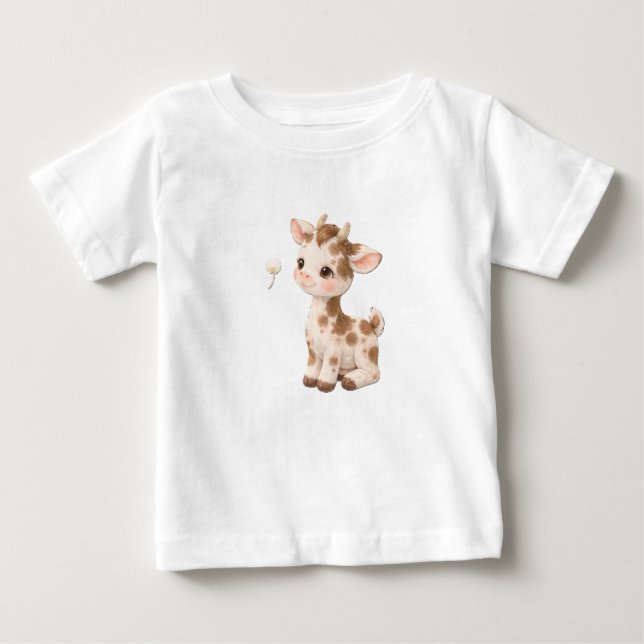 Cow Baby T-Shirt – Cute Spotted & Striped Babies N (Framsida)
