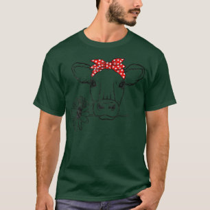 Cow Bandana Daisy Flower Farmer Cow Älskare Distre T Shirt