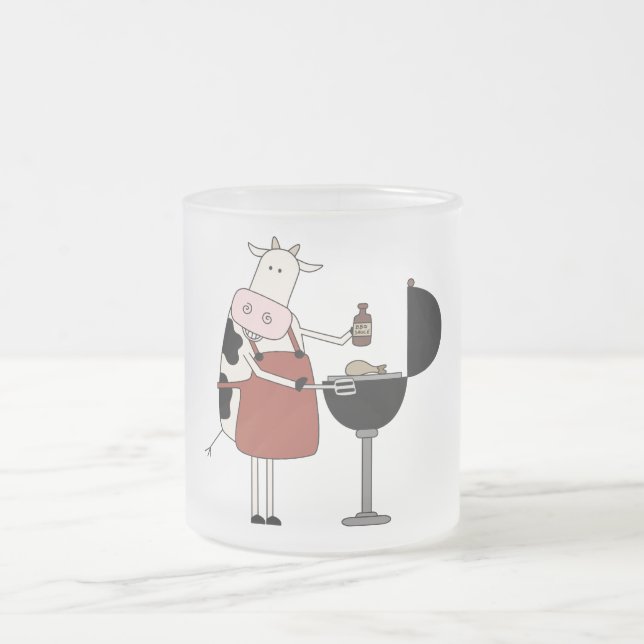 Cow Barbeque Tshirts och presenter Frostad Glasmugg (Center)