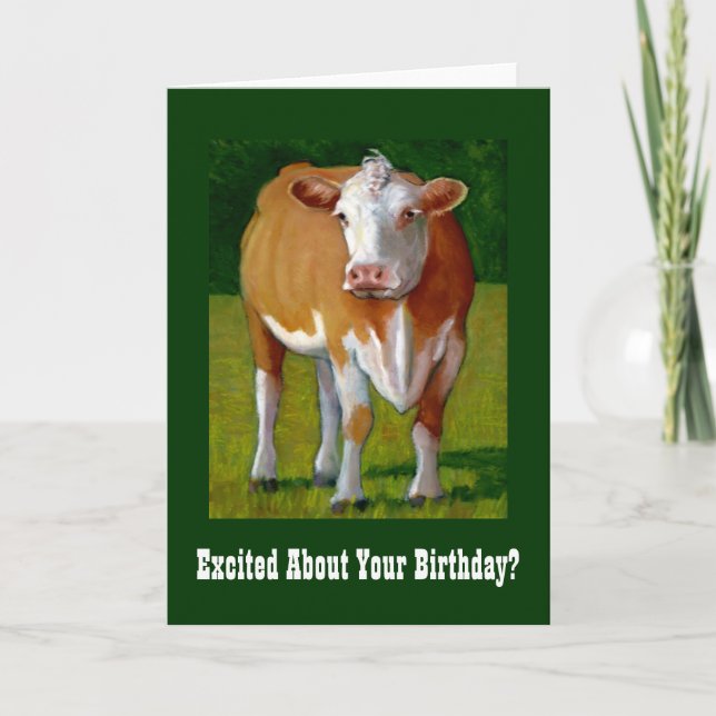 COW BIRTHDAY CARD KORT (Framsida)