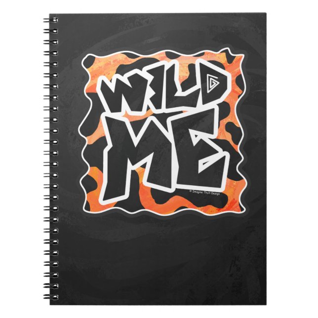 Cow Black and Orange Vild me Anteckningsbok Med Spiral (Framsidan)