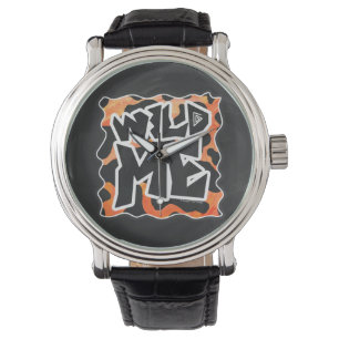 Cow Black and Orange Vild me Armbandsur