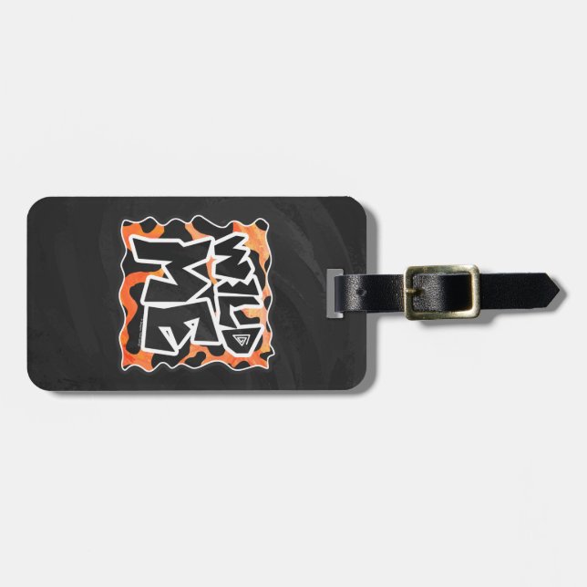 Cow Black and Orange Vild me Bagagebricka (Horisontell Framsida)