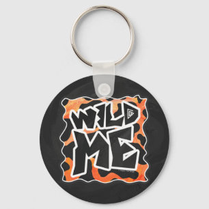 Cow Black and Orange Vild me Nyckelring