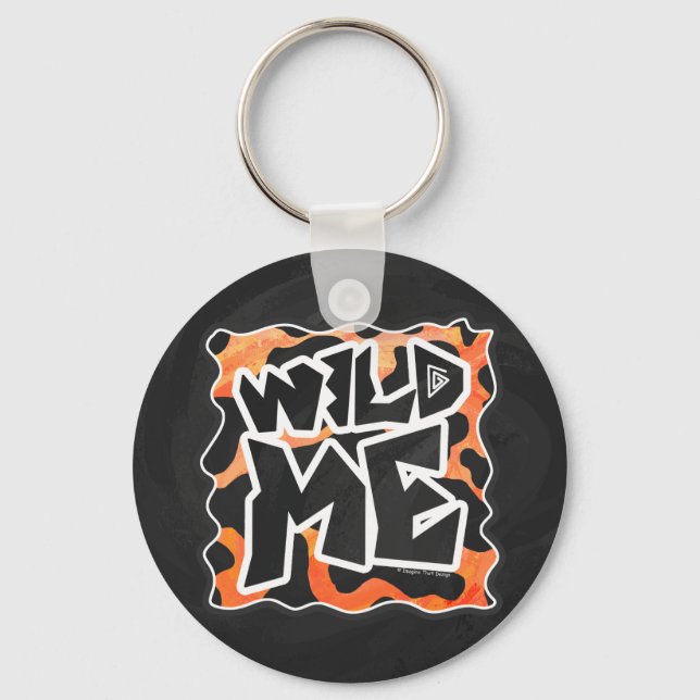 Cow Black and Orange Vild me Nyckelring (Framsida)