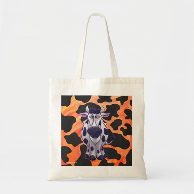 Cow Black and Orange Vild me Tygkasse (Framsidan)