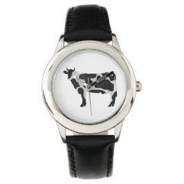 Cow Black and White Silhouette Armbandsur