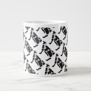 Cow Black and White Silhouette Jumbo Mugg
