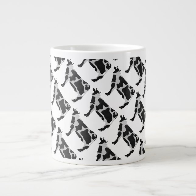 Cow Black and White Silhouette Jumbo Mugg (Framsidan)