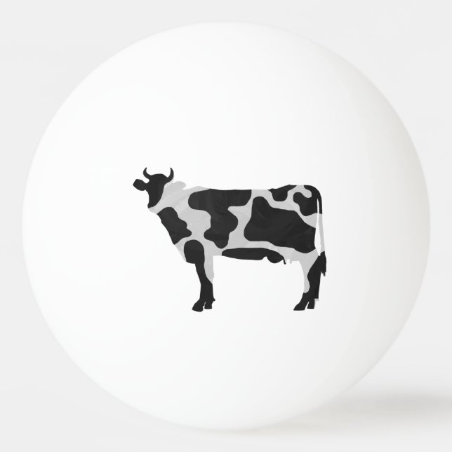 Cow Black and White Silhouette Pingisboll (Baksidan)