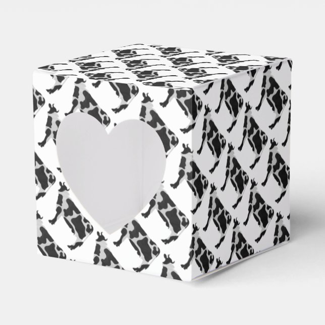 Cow Black and White Silhouette Presentaskar (Framsidan Sidan)