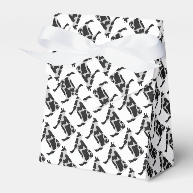 Cow Black and White Silhouette Presentaskar (Framsidan Sidan)