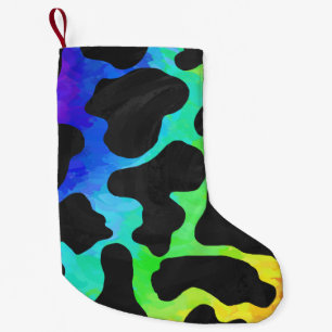 Cow Black och Rainbow Saker Liten Julstrumpa
